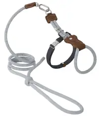 Leather Round Rope Cat Harness & Leash Set view 3