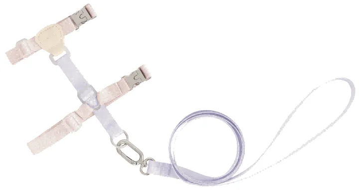 Leather Color Block Cat Harness & Leash Set view 2