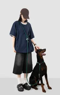 Pet Round Rope Dog Half-Harness Collar + Adjustable Leash view 1