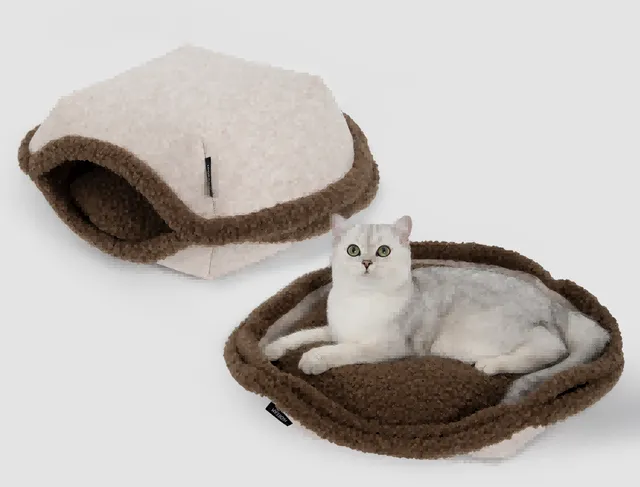 Polar Fleece Semi-Enclosed Pet Bed